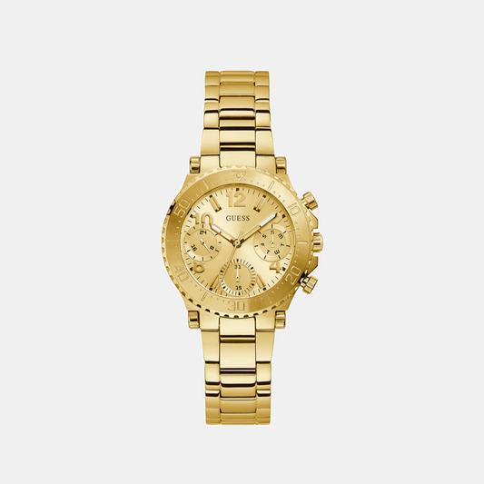 Cosmic Women Quartz Gold Dial Chronograph Stainless Steel Watch GW0465L1