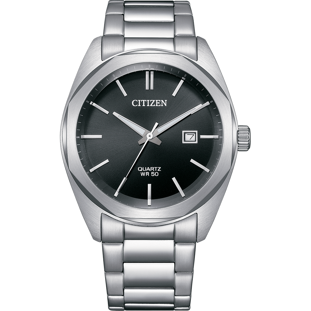 CITIZEN Stainless Steel Analog Black Dial Men Watch-Bi5110-54E, Silver Band