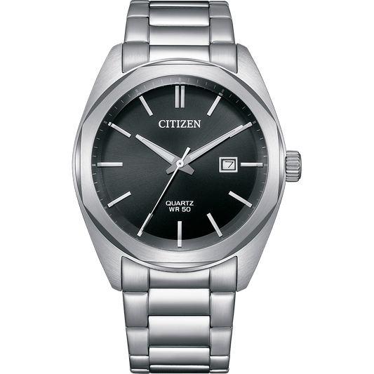 CITIZEN Stainless Steel Analog Black Dial Men Watch-Bi5110-54E, Silver Band