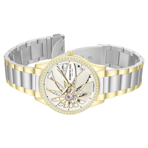 Kenneth Cole Automatic Silver Dial Two Toned Stainless Steel Strap Watch For Women NTKCWLL0060902LDW
