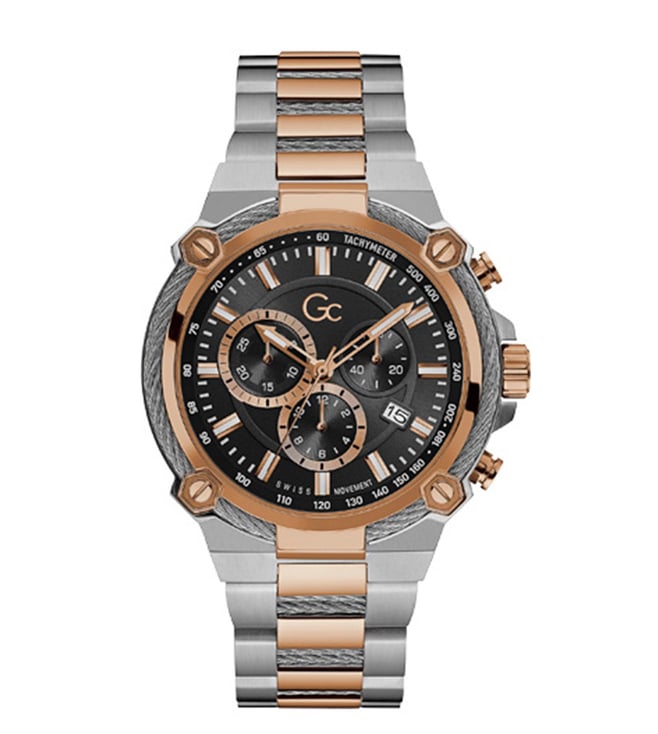 Guess Collection CableForce Black Round Dial Analog Men Watch Y24002G2MF