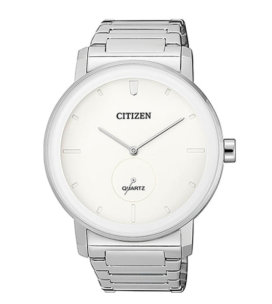 Citizen Stainless Steel Analog Off-White Dial Men Watch-Be9180-52A, Silver Band
