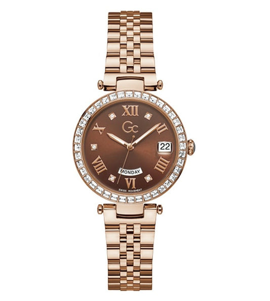 Womens 34 mm Flair Crystal Brown Dial Stainless Steel Analog Watch - Z01009L4MF