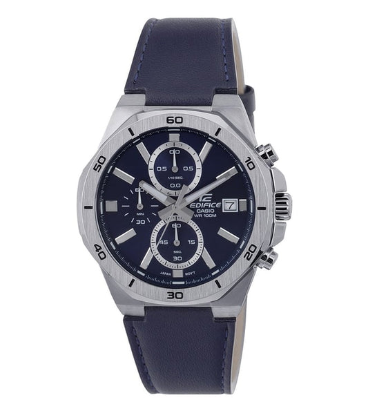 EFV-640L-2AVUDF Blue Analog Dial Blue Leather Band Men's Watch ED587