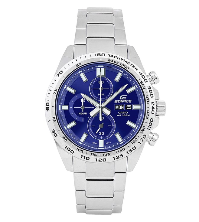 EFR-574D-2AVUDF Blue Analog Dial Silver Stainless Steel Band Men's Watch ED594