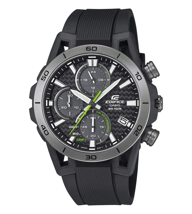 EQS-960PB-1AVUDF Black Analog Dial Black Resin Strap Men Watch ED630