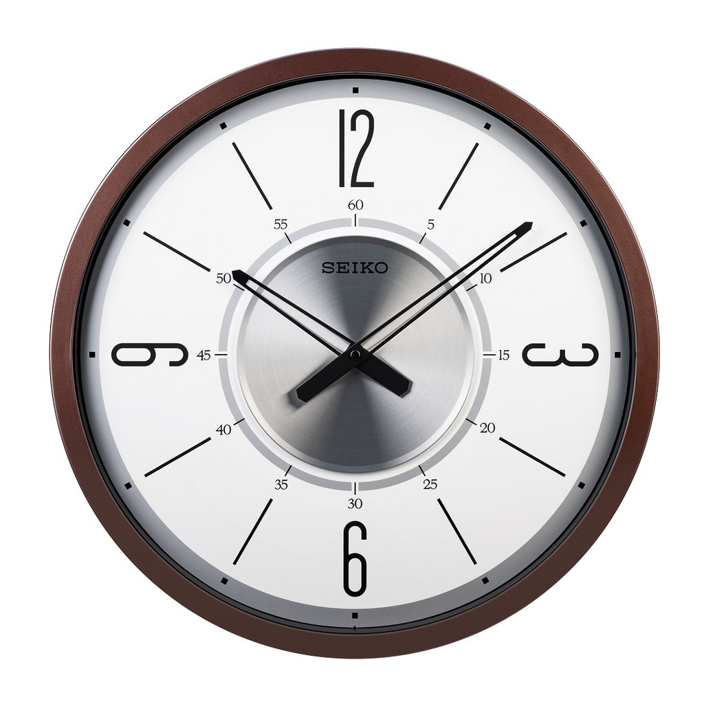 QXA759BN Brown Large Dial Decor Clock