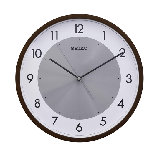 Seiko Plastic case Aluminum Dial Wall Clock (QXA615BN, Brown, 30 cm x 30 cm x 4.5 cm)