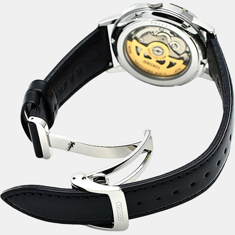 Presage Men Automatic Blue Dial Analog Leather Watch SRPE43J1