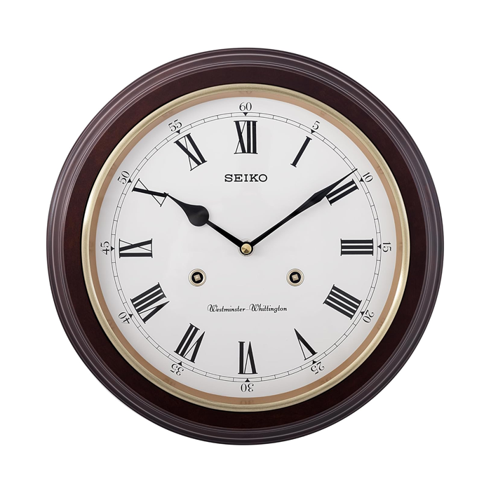 Seiko Wall Clock (31.4 cm x 31.4 cm x 6.1 cm, Brown, QXH202BN)