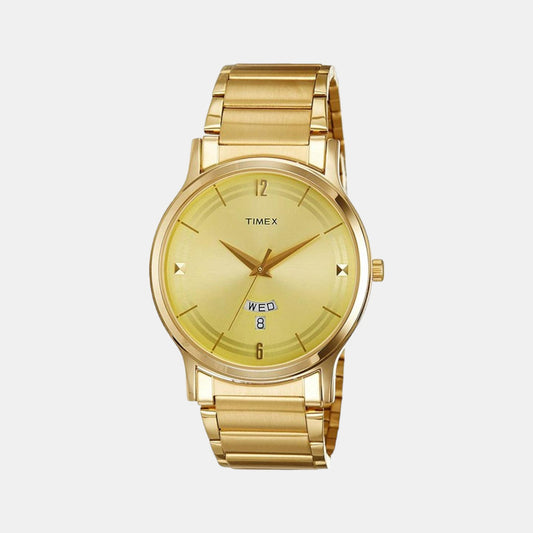 Timex Mens Classics Analog Gold Dial Watch