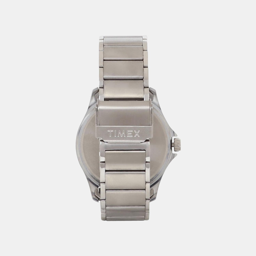 Men Quartz Silver Dial Analog Stainless Steel Watch TW000X121