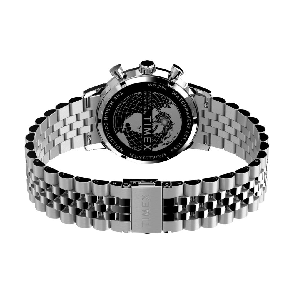 Timex Marlin Men Silver-Tone Analog Round Stainless Steel Dial Watch - TW2W10400UJ