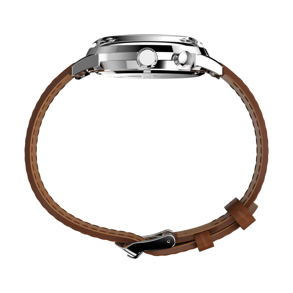 Marlin? Moon Phase 40mm Leather Strap Watch