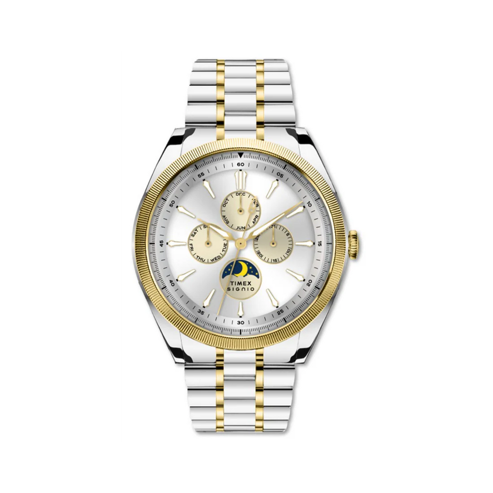 Signio Men Quartz Silver Dial Multi-Function Stainless Steel Watch TWEG34401
