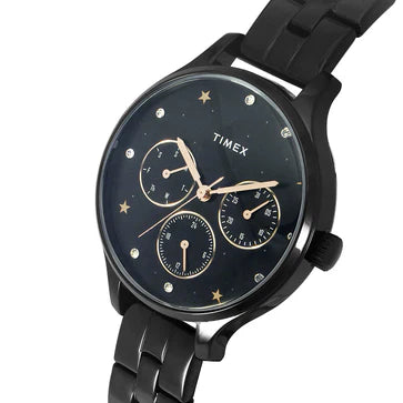 Timex Fashion Women's Black Dial Round Case Multifunction Function Watch (TWEL14816)