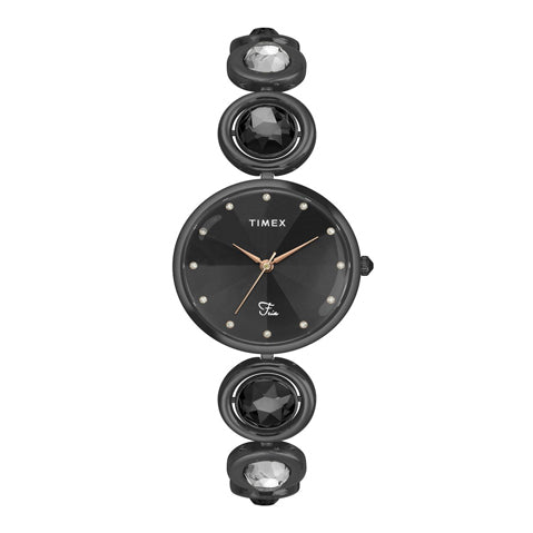 Timex Fria Women Black Round Analog Watch