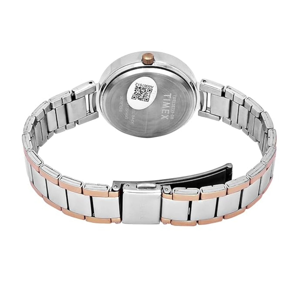 Timex Silver Round Dial Analog Women's Watch - TWEL18723