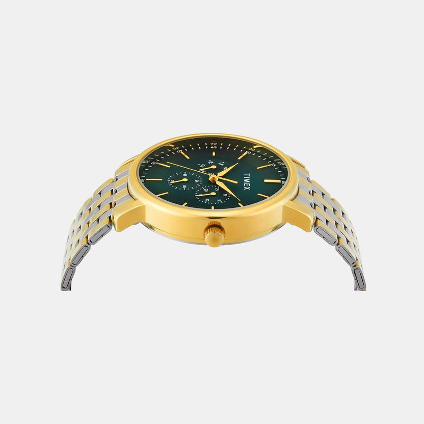 Trendline Men Quartz Green Dial Multi-Function Stainless Steel Watch TWTG12806