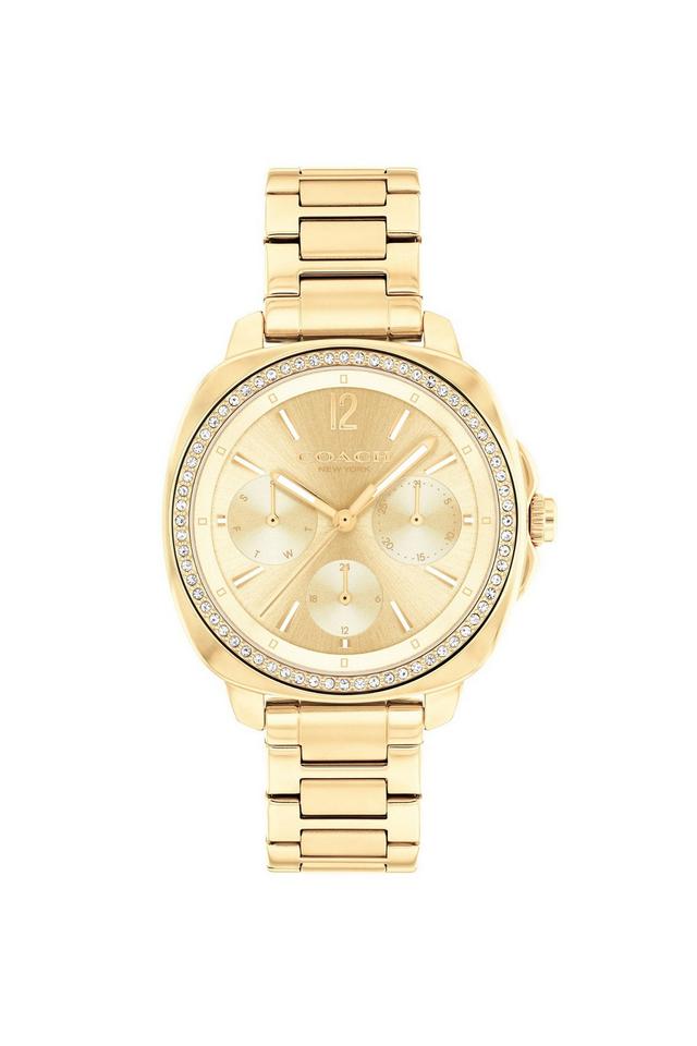 Kitt Multifunction 34 mm Gold Tonneau Dial Stainless Steel Analogue Watch for Women - 14504393