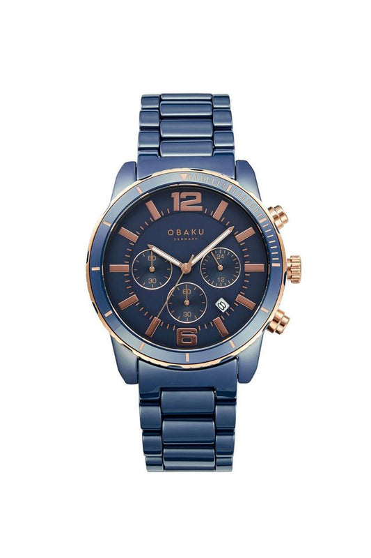 Obaku Denmark
Falk 44 x 49 mm Blue Dial Ceramic Chronograph Watch for Men - V278GCSLCL
