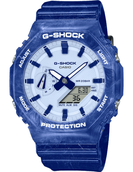 Men Analogue and Digital G-Shock Watch G1257- GA-2100BWP-2ADR