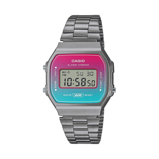 Casio Vintage Silver Vintage Digital Watch Stainless Steel, A168WERB-2ADF-D285