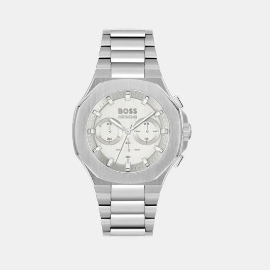 Taper Men Quartz Silver Dial Chronograph Stainless Steel Watch 1514087