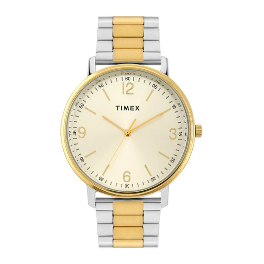 Timex Men Gold Round Dial Analog Watch