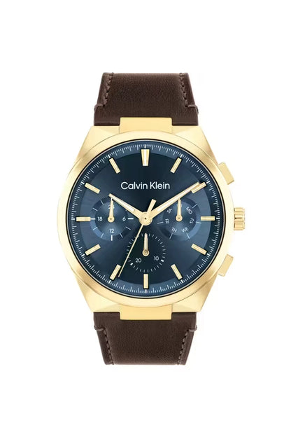 Calvin Klein Men's Distinguish Leather Strap Watch 44mm
