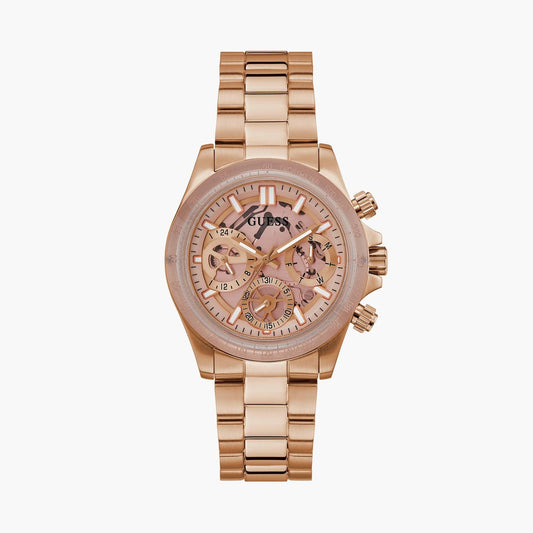 GUESS Women Textured Chronograph Watch with Bracelet Strap - GW0557L2
