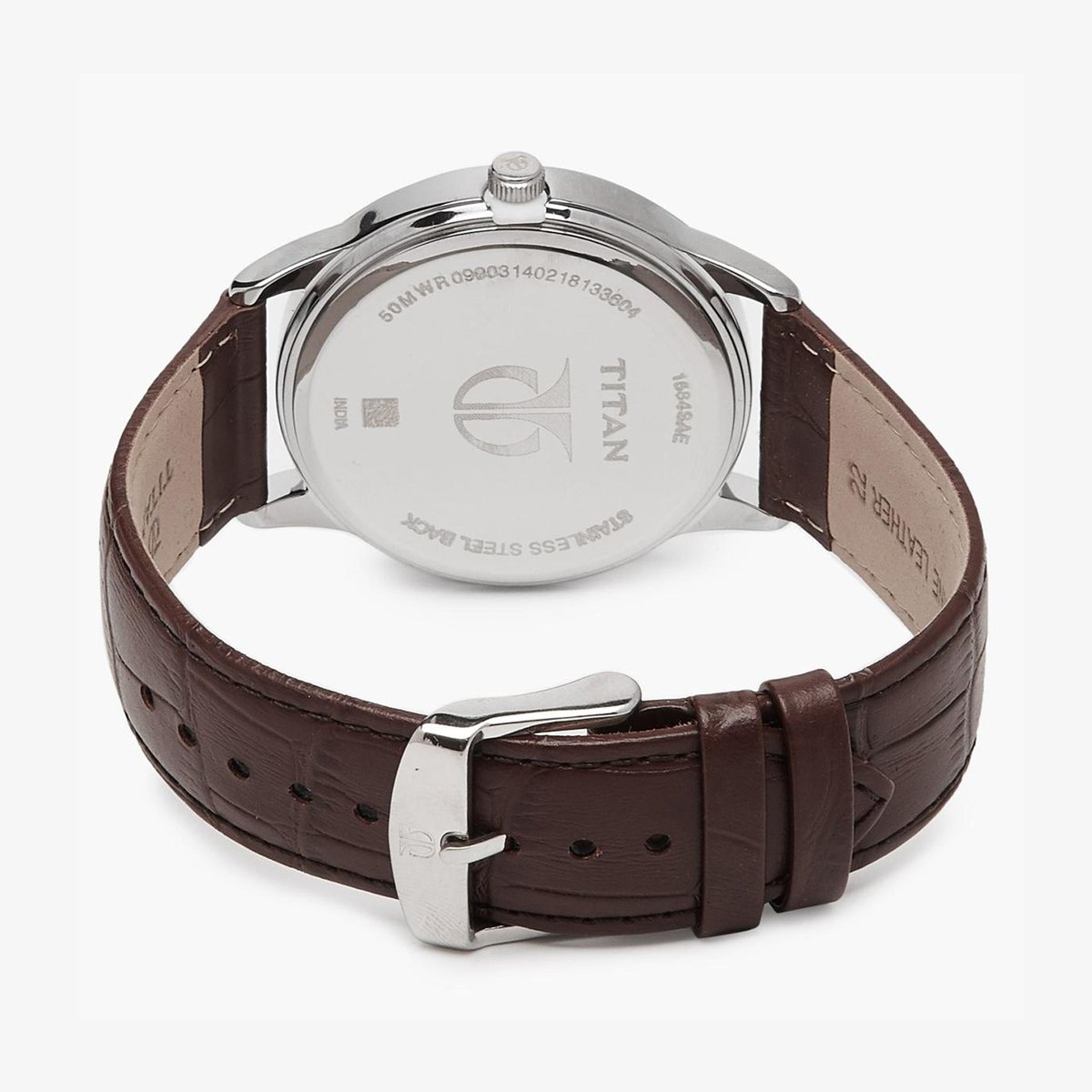 Titan Classic Silver Dial Analog with Date Leather Strap watch for Men