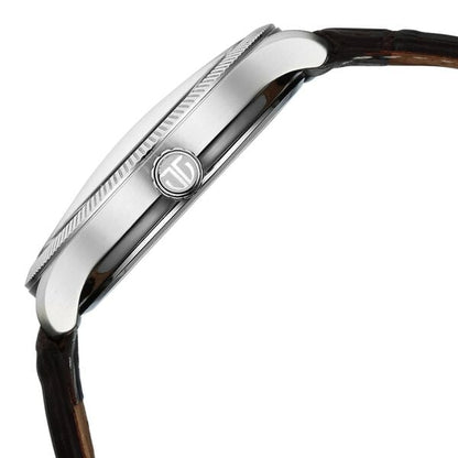 Titan Stellar Analog with Dual Moon Phase and Silver Dial Brown Leather Strap Watch for Men