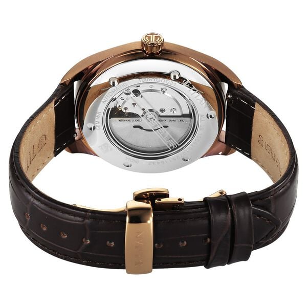 Titan Stellar Starlight Analog with Concealed Automatic and Brown Dial Brown Leather Strap Watch for Men