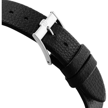 Edge Meister Quartz Analog Blue Dial Black Leather Strap Watch For Men