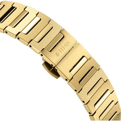 Edge Meister Quartz Analog with Date Green Dial Golden Stainless Steel Strap Watch For Men