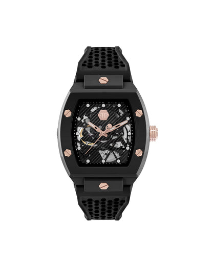 $keleton Men Automatic Black Dial Analog Silicone Watch PWVBA0523