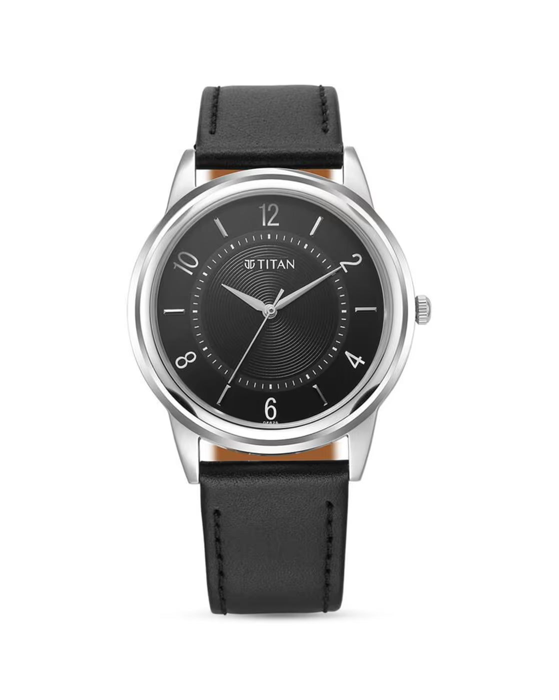 Titan Karishma Zing Quartz Analog Black Dial Leather Strap Watch for Men