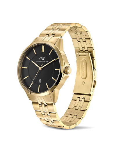 Men Quartz Black Dial Analog Stainless Steel Watch DW0DG1701