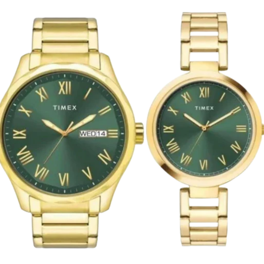 Timex Full Roman Green Dial Astrological Couple Watch TW00PR339