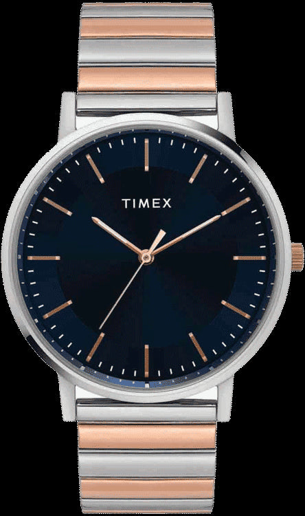 TIMEX MEN'S FASHION BLUE DIAL WATCH WITH DUAL-TONE BRACELET-TW0TG8008
