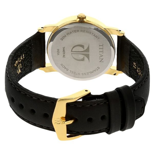 Titan White Dial Analog with Day and Date Leather Strap watch for Men - 32 mm Case Size - Small Dial