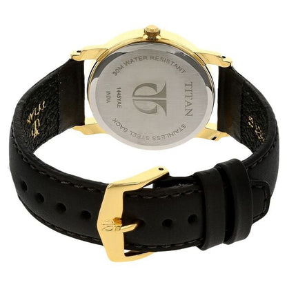 Titan White Dial Analog with Day and Date Leather Strap watch for Men - 32 mm Case Size - Small Dial