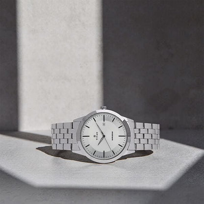 Titan Quartz Analog with Date White Dial Stainless Steel Strap Watch for Men