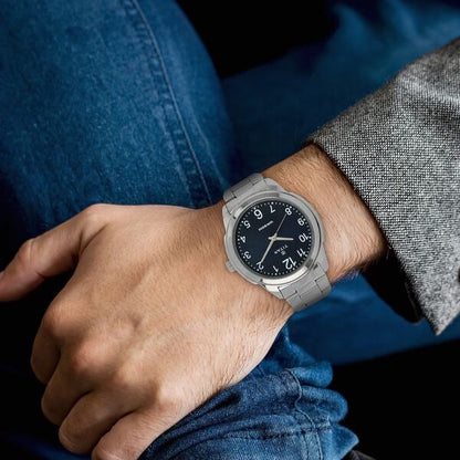 Titan Analog Blue Dial Stainless Steel Strap watch for Men