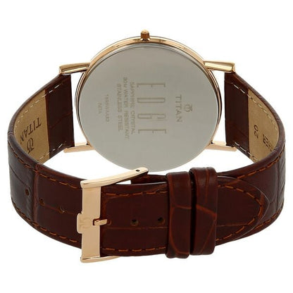 Titan Quartz Analog Brown Dial Leather Strap Watch for Men
