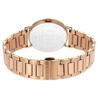 Titan Edge Anthracite Dial Quartz Stainless Steel Strap Watch for Men