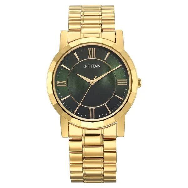 Titan Karishma Zing Quartz Analog Green Dial Stainless Steel Strap Watch