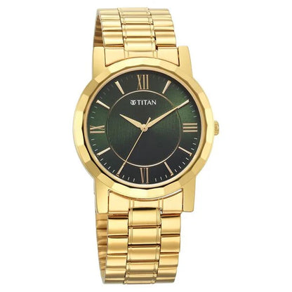 Titan Karishma Zing Quartz Analog Green Dial Stainless Steel Strap Watch