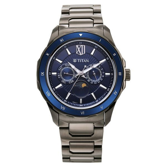 Titan Regalia Premium Blue Dial Stainless Steel Strap Watch for Men